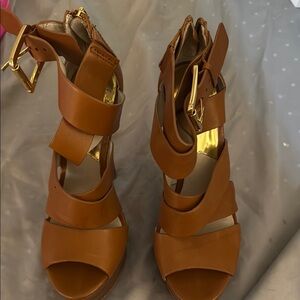 Tan Strappy Women's Heels